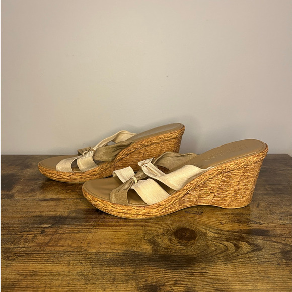 Italian Shoemakers Gold Wedges - Size 7.5 - Picture 4 of 8